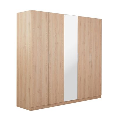Float 5 Door Wardrobe With 1 Mirror-Natural Oak