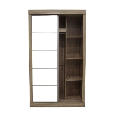 Supreme New 2Door Compact Sliding Door Wardrobe With Mirrors-French Sonoma Oak