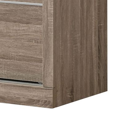 Supreme New 2Door Compact Sliding Door Wardrobe With Mirrors-French Sonoma Oak