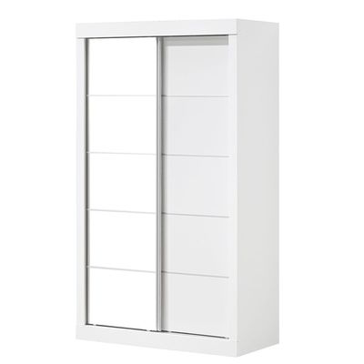 Supreme New 2Door Compact Sliding Door Wardrobe With Mirrors-White