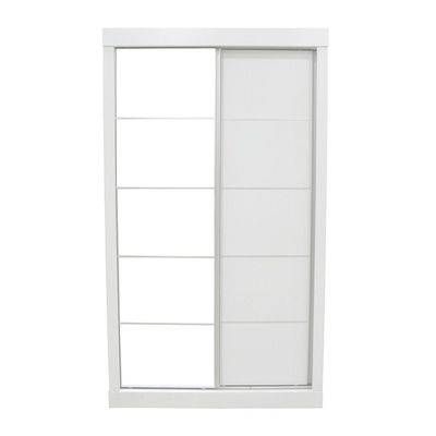 Supreme New 2Door Compact Sliding Door Wardrobe With Mirrors-White