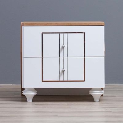 Malena Night Stand Set of 2 - White / Mocha