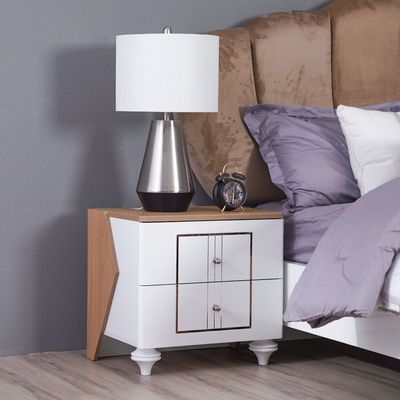 Malena Night Stand Set of 2 - White / Mocha