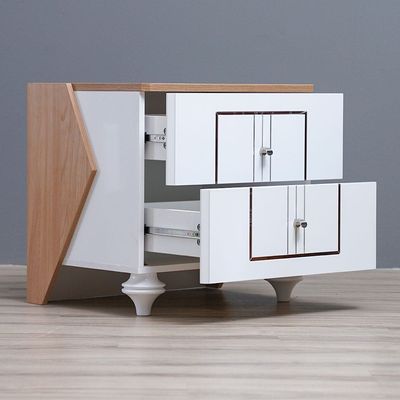 Malena Night Stand Set of 2 - White / Mocha