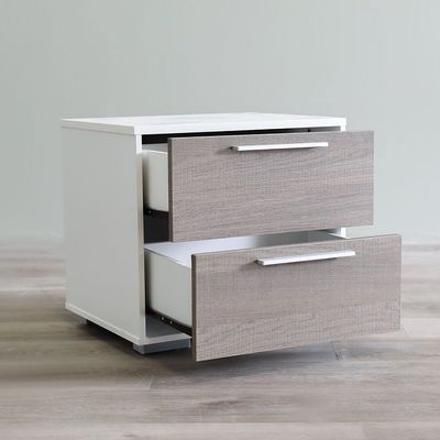 Thomas Night Stand - White / Walnut