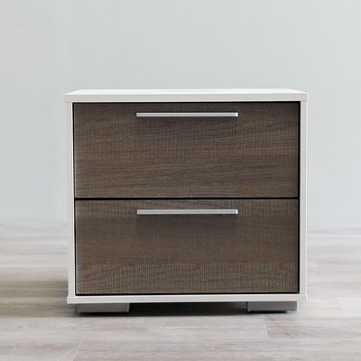 Thomas Night Stand - White / Walnut