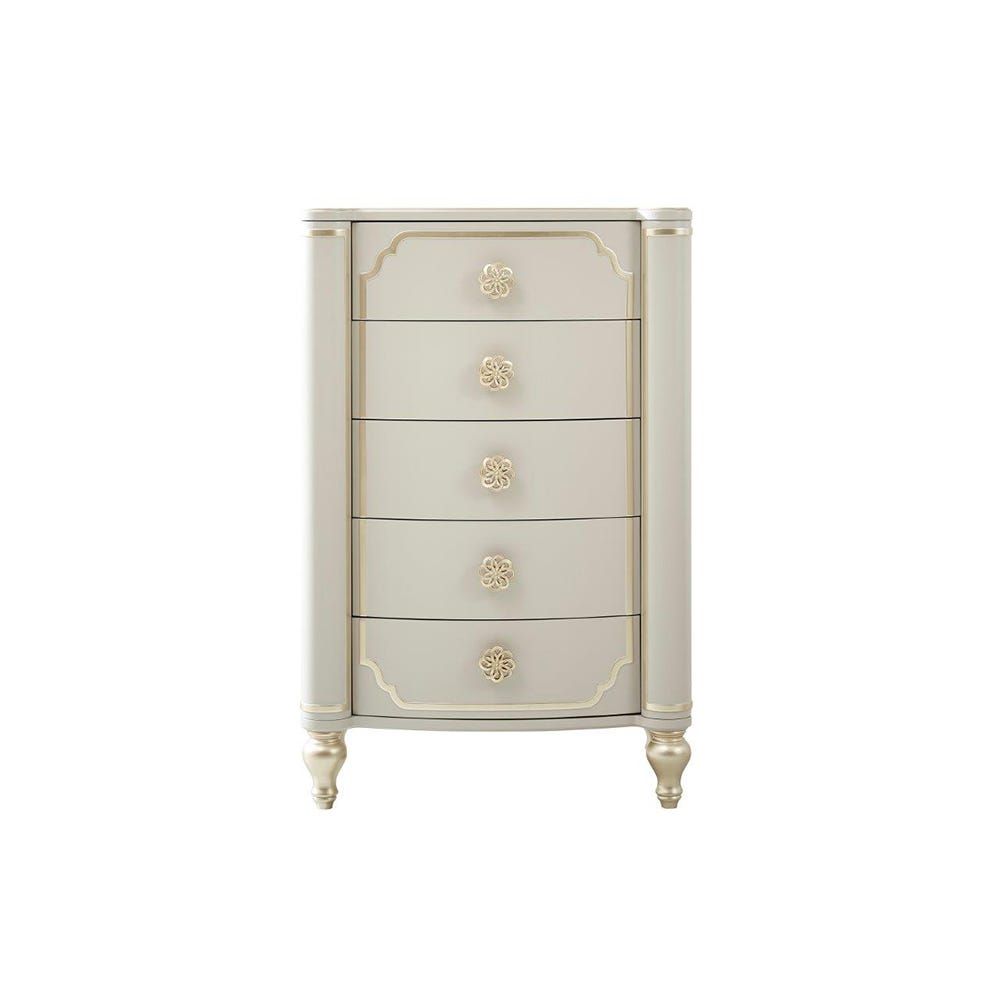 Grey and gold chest shop of drawers