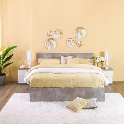 Allano Bedroom Set - Cemment / White