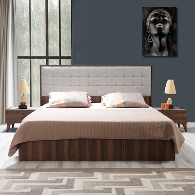 Ruby 180X200 King Bed - Mocha / Dark Walnut