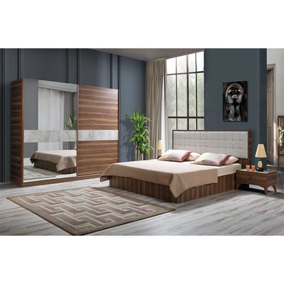 Ruby 180X200 King Bed - Mocha / Dark Walnut