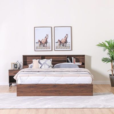 Gamorah 180X200 King Bed Set + Dresser And Stool - Columbia Dark Brown-With 2-Year Warranty