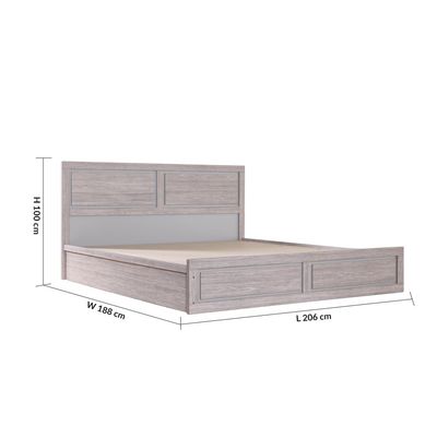 TORINO 180X200 KING BEDROOM SET - GREY OAK / SILVER LINE