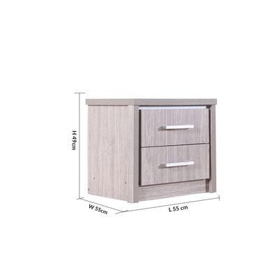 TORINO 180X200 KING BEDROOM SET - GREY OAK / SILVER LINE