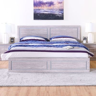 TORINO 180X200 KING BEDROOM SET - GREY OAK / SILVER LINE