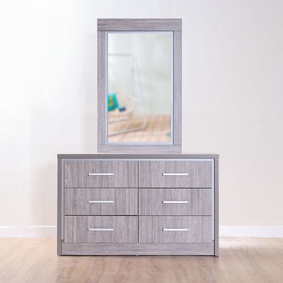 TORINO 180X200 KING BEDROOM SET - GREY OAK / SILVER LINE