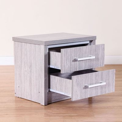 TORINO 180X200 KING BEDROOM SET - GREY OAK / SILVER LINE