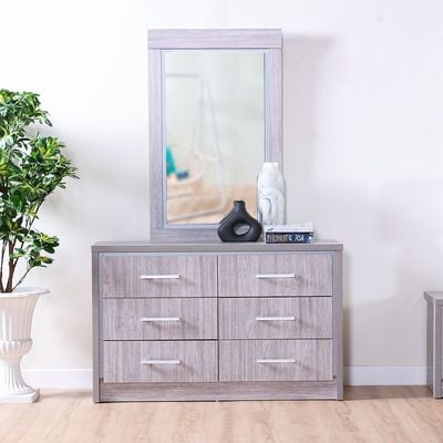 TORINO 180X200 KING BEDROOM SET - GREY OAK / SILVER LINE