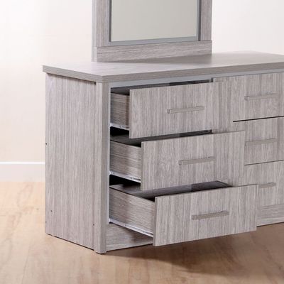 TORINO 180X200 KING BEDROOM SET - GREY OAK / SILVER LINE