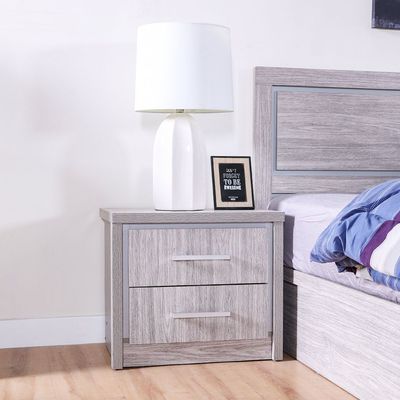 TORINO 180X200 KING BEDROOM SET - GREY OAK / SILVER LINE