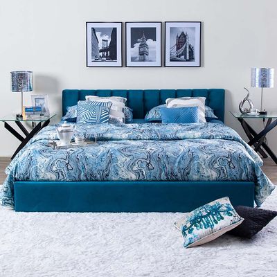 Palleto 180X200 Hydraulic King Bed - Turquoise