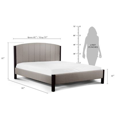 Zalora 150X200 Queen Bed - Cappuccino / Grey