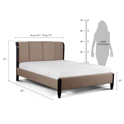 Romania 150X200 Queen Bed - Cappuccino / Beige