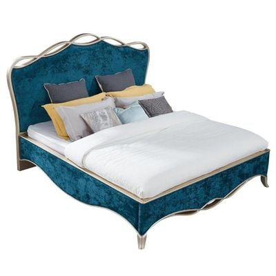 Charlotte 180X200 King Bed-Teal Green / Golden