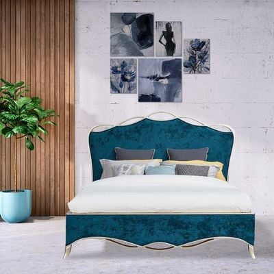 Charlotte 180X200 King Bed-Teal Green / Golden