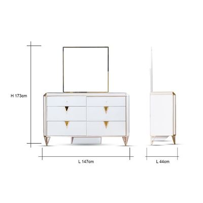 Marcelus Dresser with Mirror-White / Golden