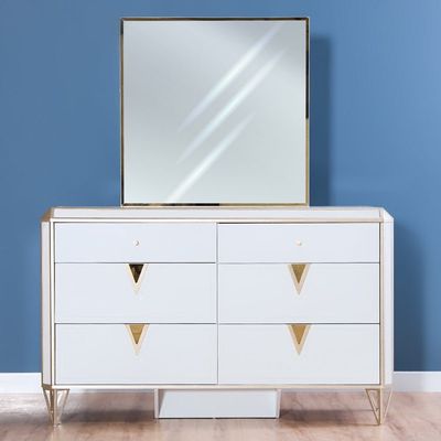 Marcelus Dresser with Mirror-White / Golden