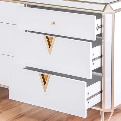 Marcelus Dresser with Mirror-White / Golden