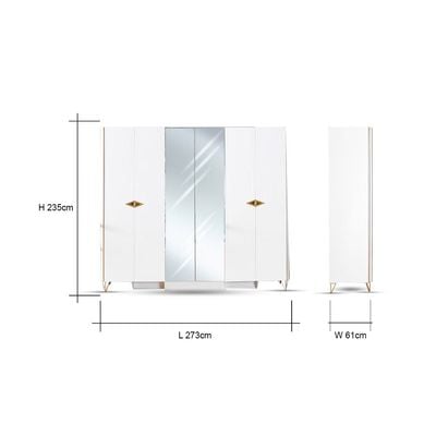 Marcelus 6 Door Wardrobe - 2 Years Warranty