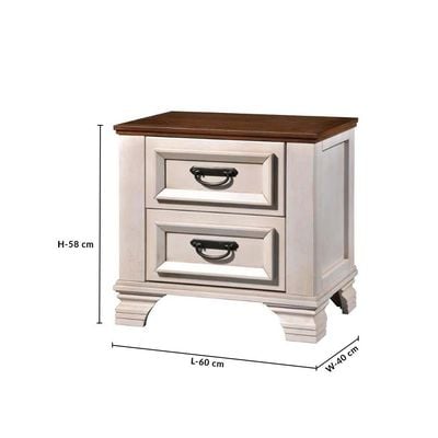 Jennifer Night Stand Set of 2-A'mica Walnut / Frost White