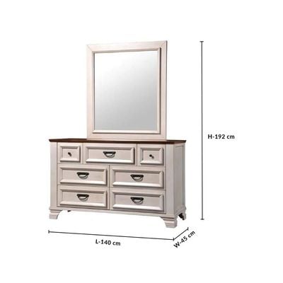 Jennifer Dresser with Mirror-A'mica Walnut / Frost White