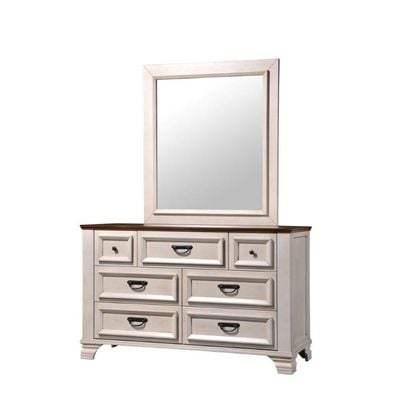 Jennifer Dresser with Mirror-A'mica Walnut / Frost White