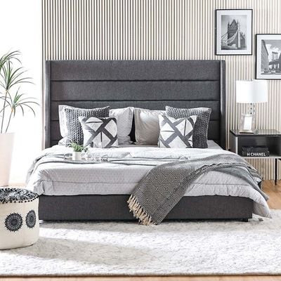 Georgia 180X200 King Bed-Dark Grey Linen