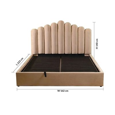 Assunta 150X200 Hydraulic Queen Bed-Light Brown