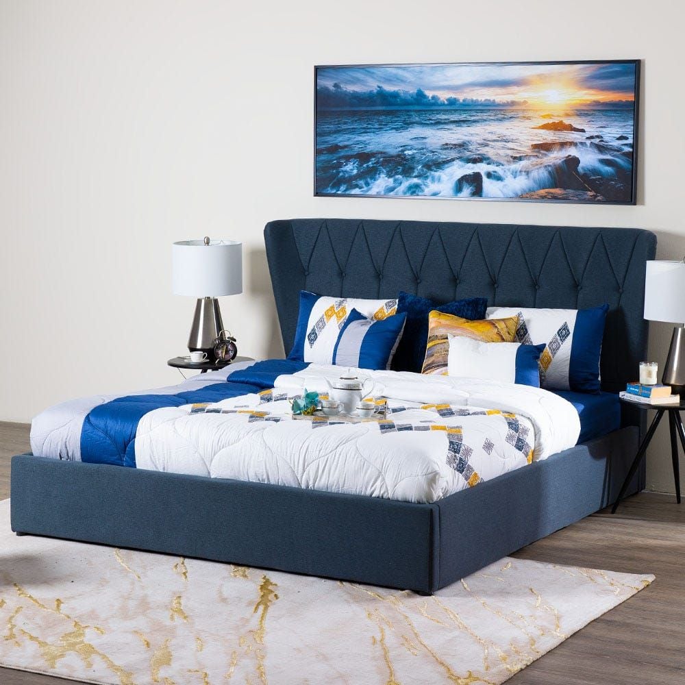 Blue king online size bed frame