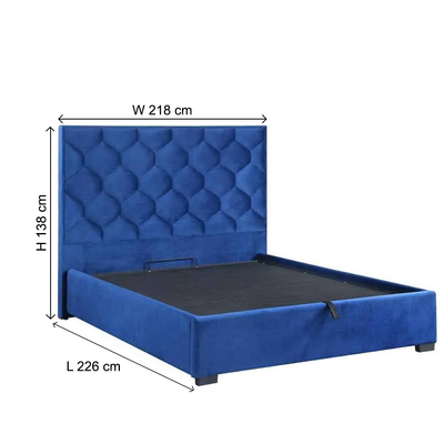 سرير هيدروليكي بمقاس كينج من إيزابيل 200x200 سم - أزرق داكن