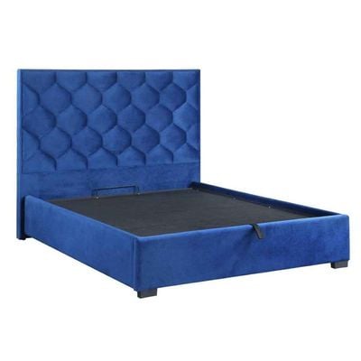 Isabelle 200X200 Hydraulic Super King Bed-Navy Blue