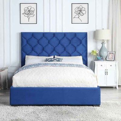 سرير هيدروليكي بمقاس كوين من إيزابيل 150x200 سم - أزرق داكن