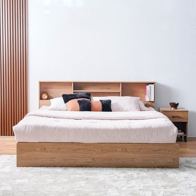 Gamorah 180x200 King  Bed Set + Dresser and Stool - Oak - With 2-Year Warranty