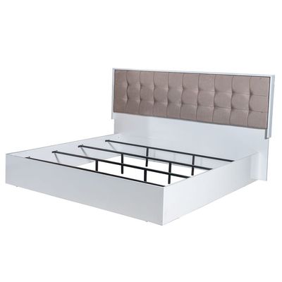 Ruby 180X200 King Bed - White / Taupe