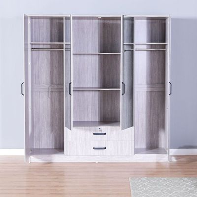 Raymond 4 Door Wardrobe - Grey Oak -2 Year Warranty