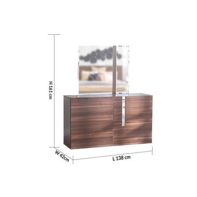 Maybell Bedroom Set - Walnut/Silver