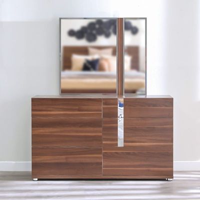 Maybell Bedroom Set - Walnut/Silver