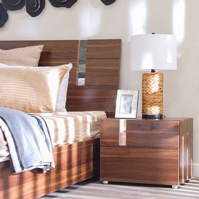 Maybell Bedroom Set - Walnut/Silver