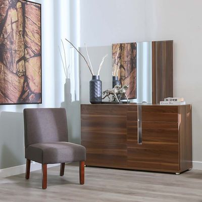 Maybell Bedroom Set - Walnut/Silver