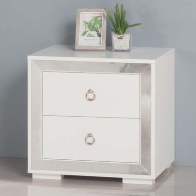 Ezekiel Bedroom Set - White / Silver