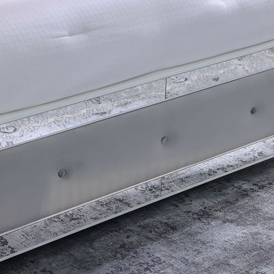 Ezekiel 180x200 King Bed - White/Silver - With 2-Year Warranty